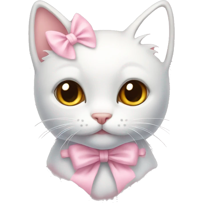 kitty with light pink bow emoji