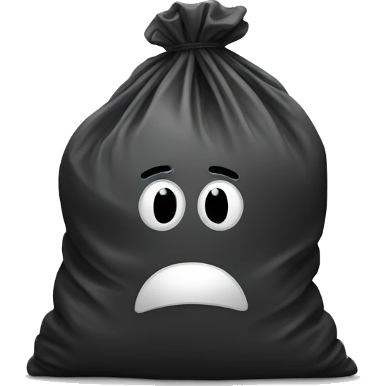 Trash bag without face emoji