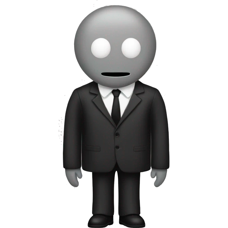 slenderman, no face, no eyes, no nose, no mouth emoji