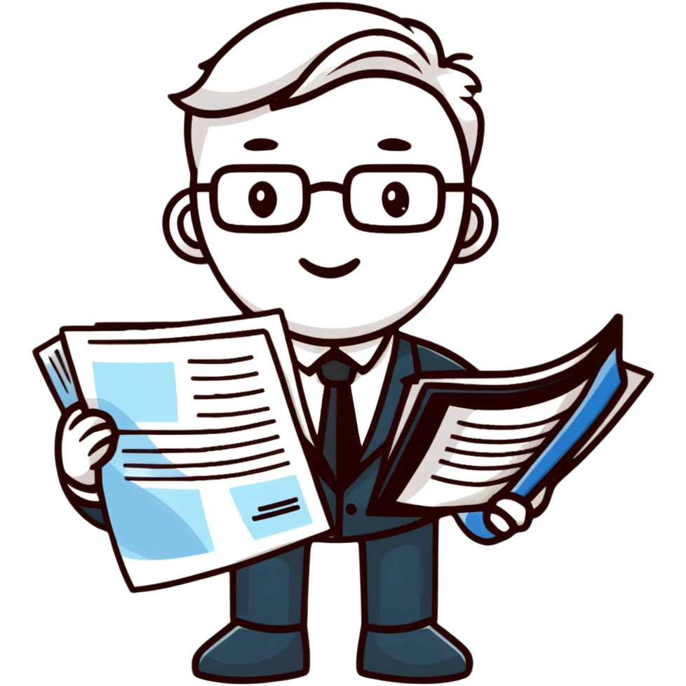 accountant holding documents, no glasses emoji