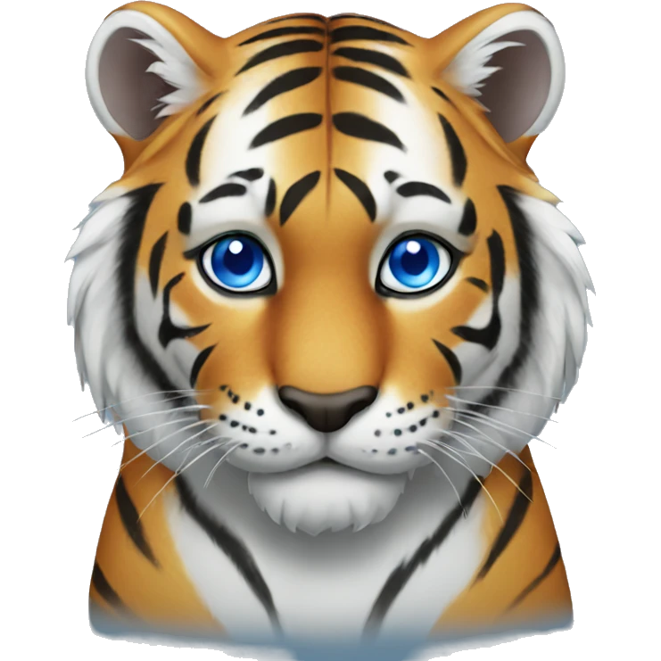 Tiger with blue eyes emoji