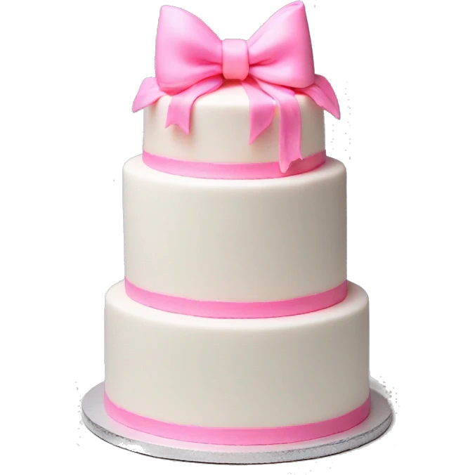 Pink bows on a white cake emoji