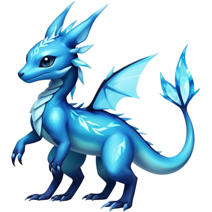 Colorful Dark Shiny Exotic Salandit-Aurorus-Glaceon-Fakémon-hybrid-creature (full body)  emoji