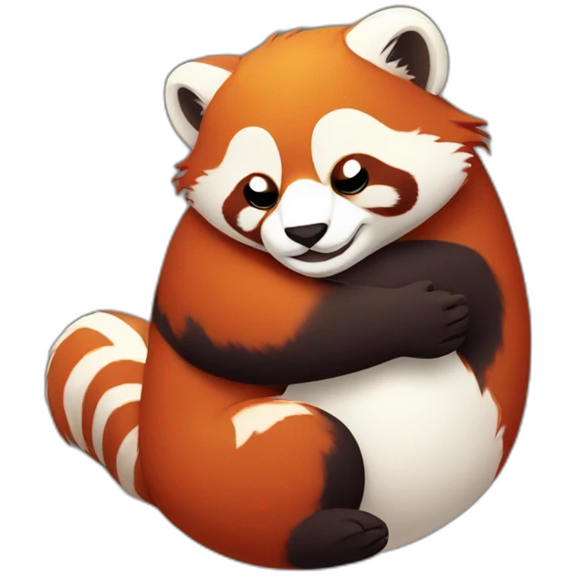 hugging red pandas emoji