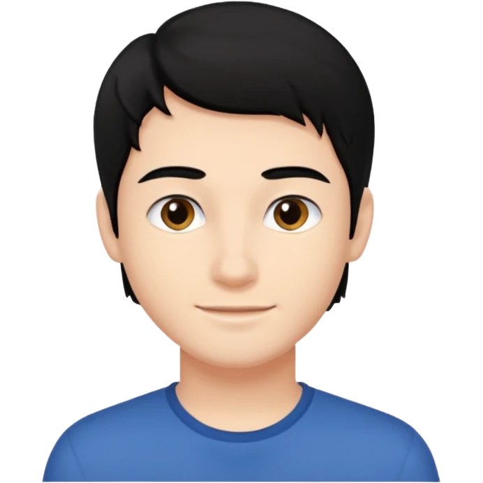 young man dark black hair emoji