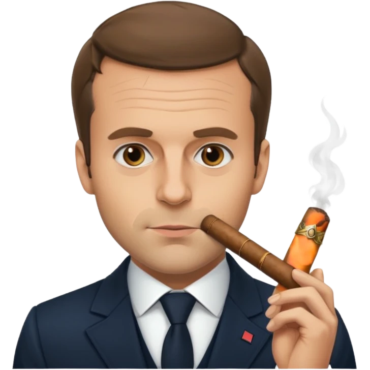 Macron avec un cigare à la bouche emoji