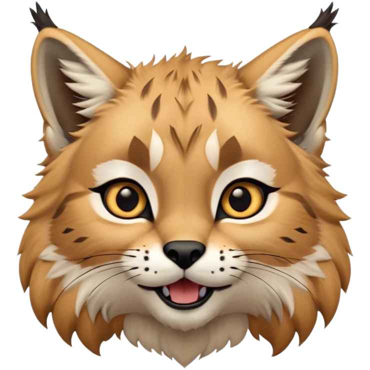 Cinematic-realistic cute-Lynx-Portrait-Emoji – Head tilted dramatically with an exaggeratedly amused expression, featuring a thick, tufted golden-brown coat with striking black ear tufts, wide, expressive amber eyes filled with playful disbelief zoomed out to show shoulders and fluffy paws emoji