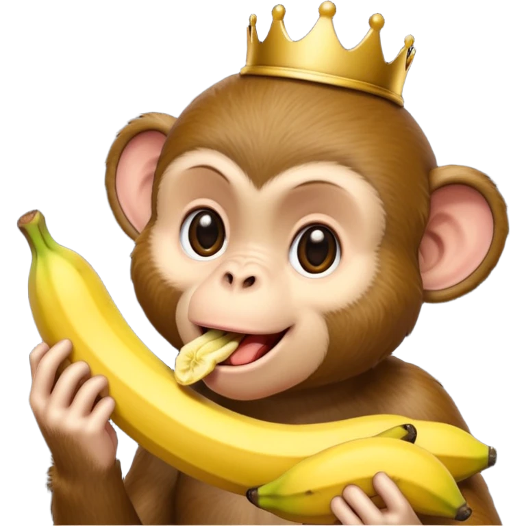 A monkey eating a queen emoji