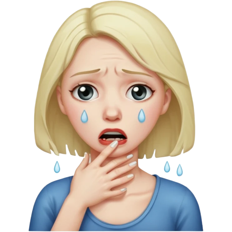 Woman choking herself emoji