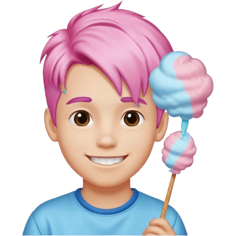 cotton candy haired boy emoji