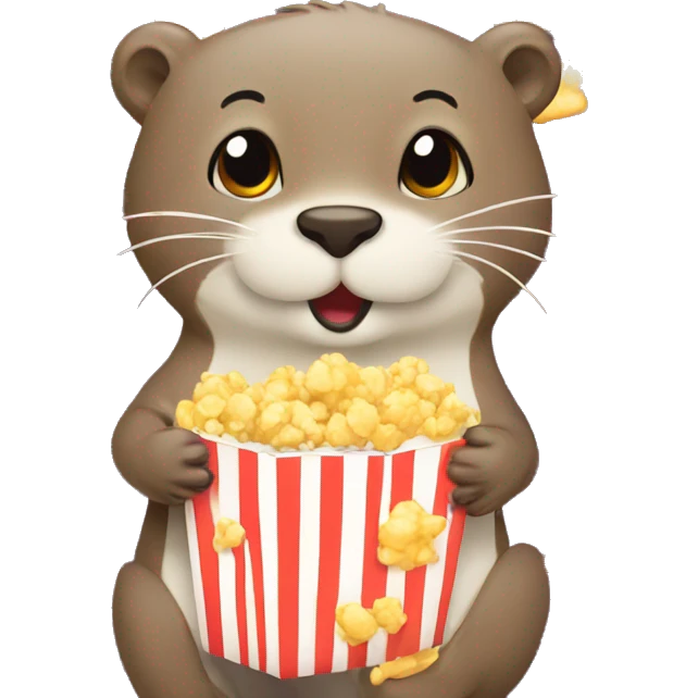 Otter eating popcorn emoji