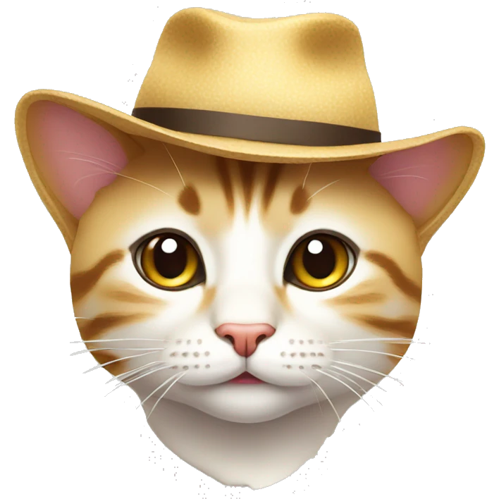funny cat with hat emoji