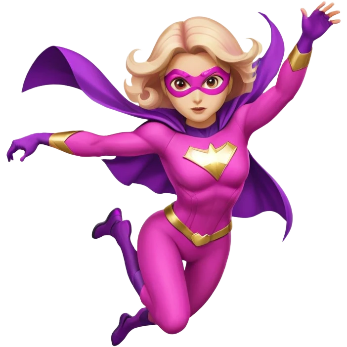 pink violet woman superhero flying emoji
