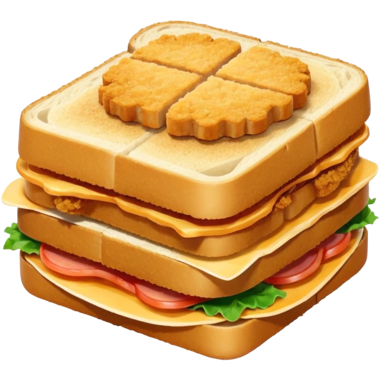 katsu sando sandwich with a bite taken emoji