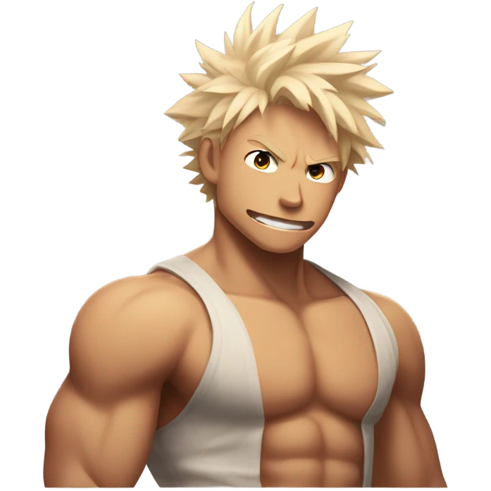 bakugo with no shirt on emoji