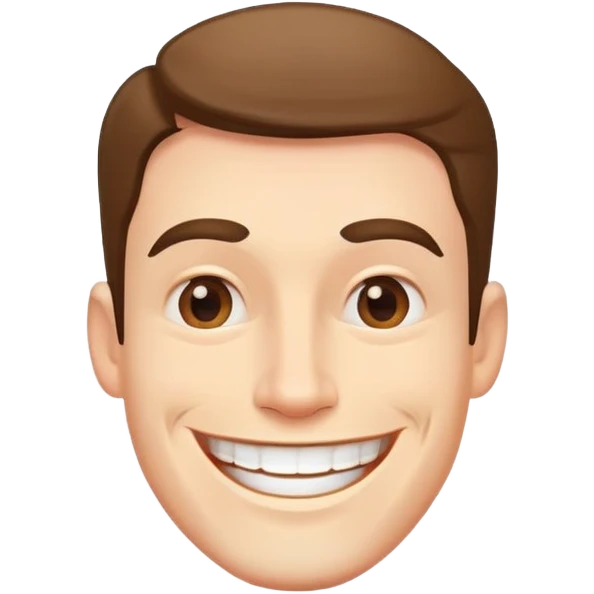 man with a wide smile and square jaw emoji