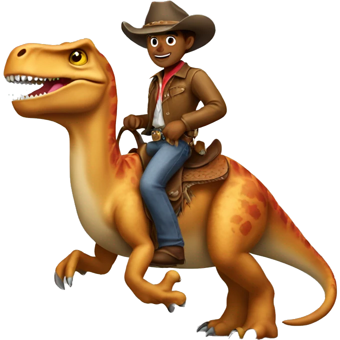 Cowboy riding a dinosaur emoji