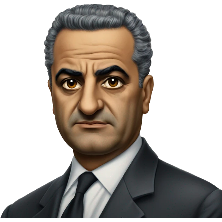 Gamal Abdel Nasser photorealistic sad emoji
