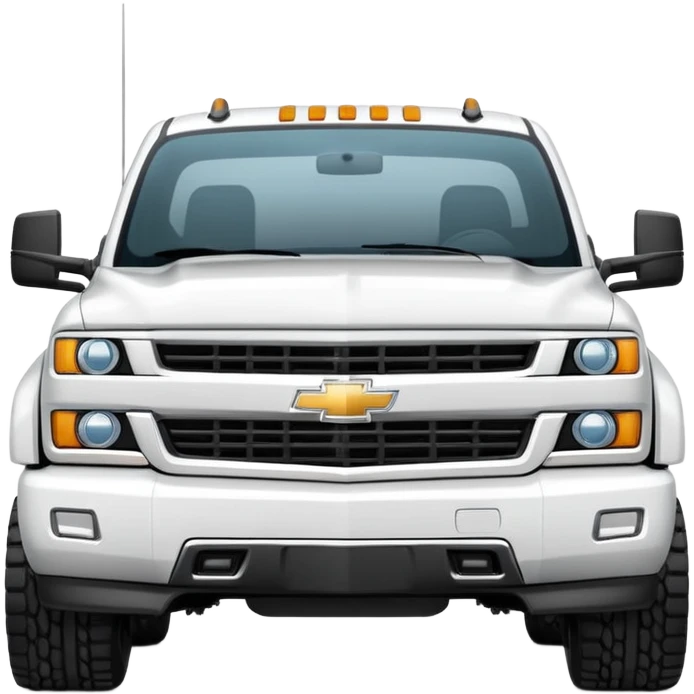 Modern Chevrolet truck in white emoji
