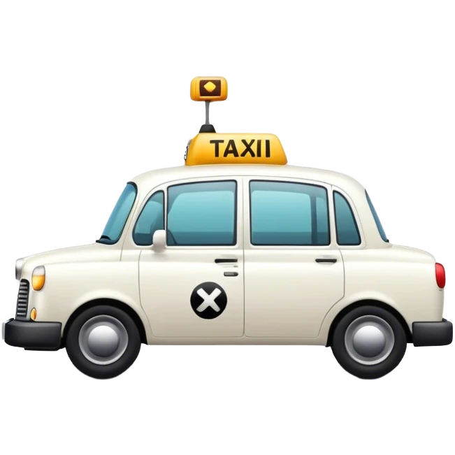 Cinematic realistic white taxi emoji