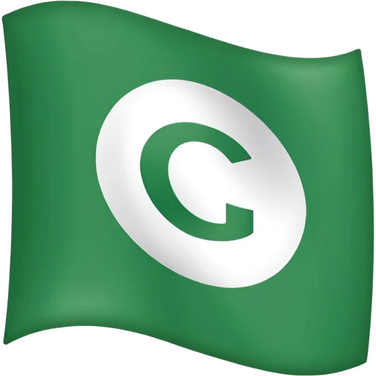 Bandera verde con blanco y verde que diga AGC emoji