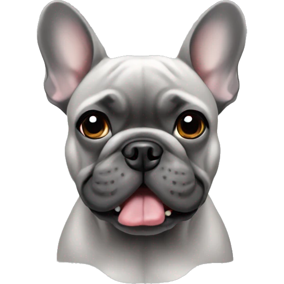 Grey French bulldog emoji