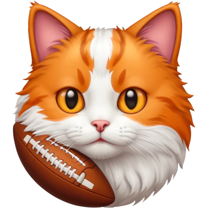 Cat with a football emoji