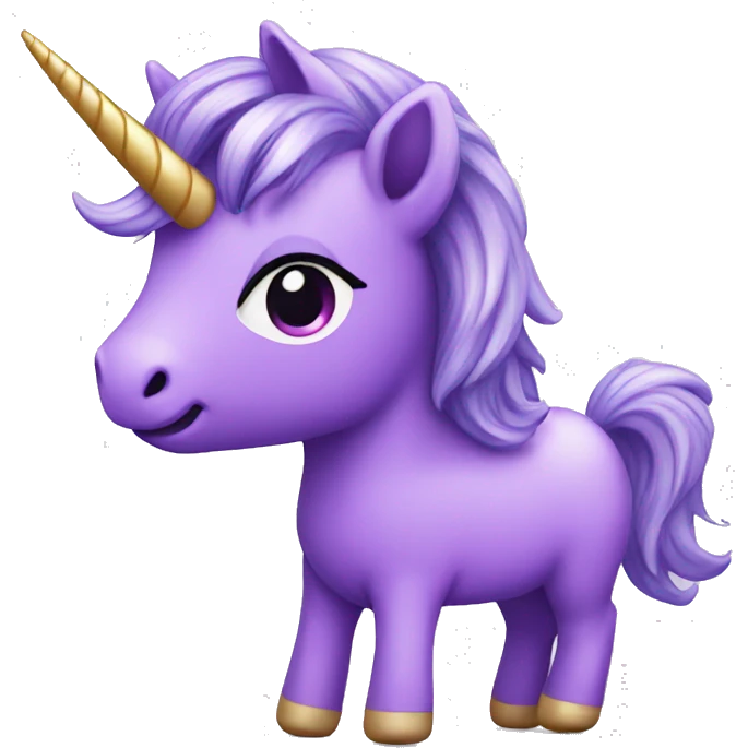 cute purple unicorn 2d emoji