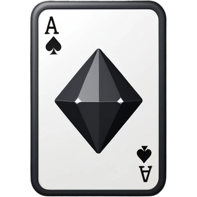 3d diamond shape matte black. diamond shape like on a playing card emoji