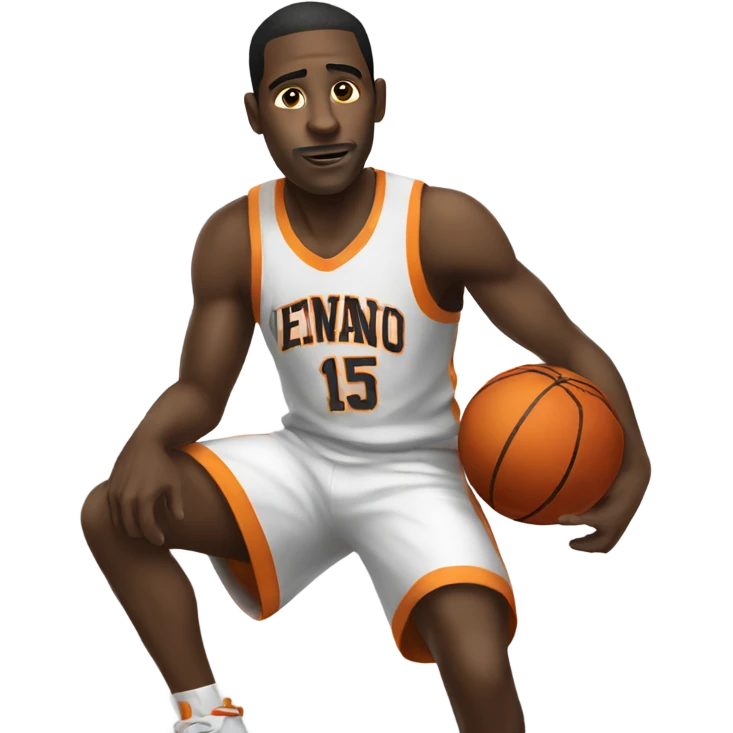 Black guy with basketball emoji