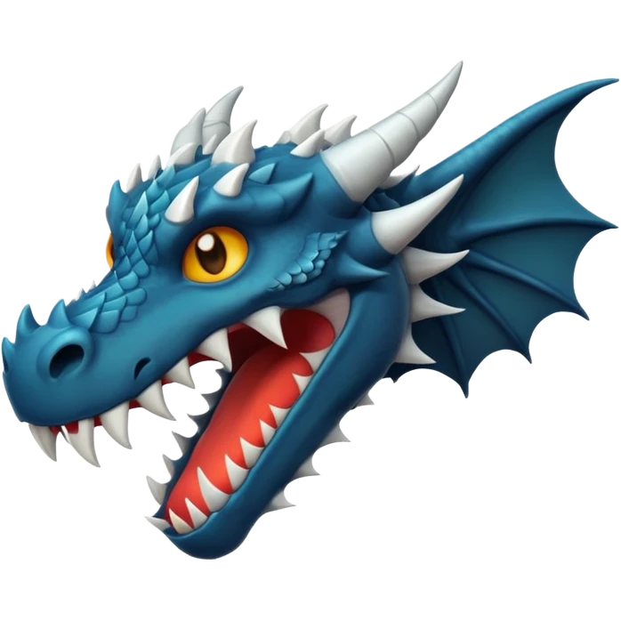 iOS style emoji, minimal dragon fang, dark fantasy object emoji