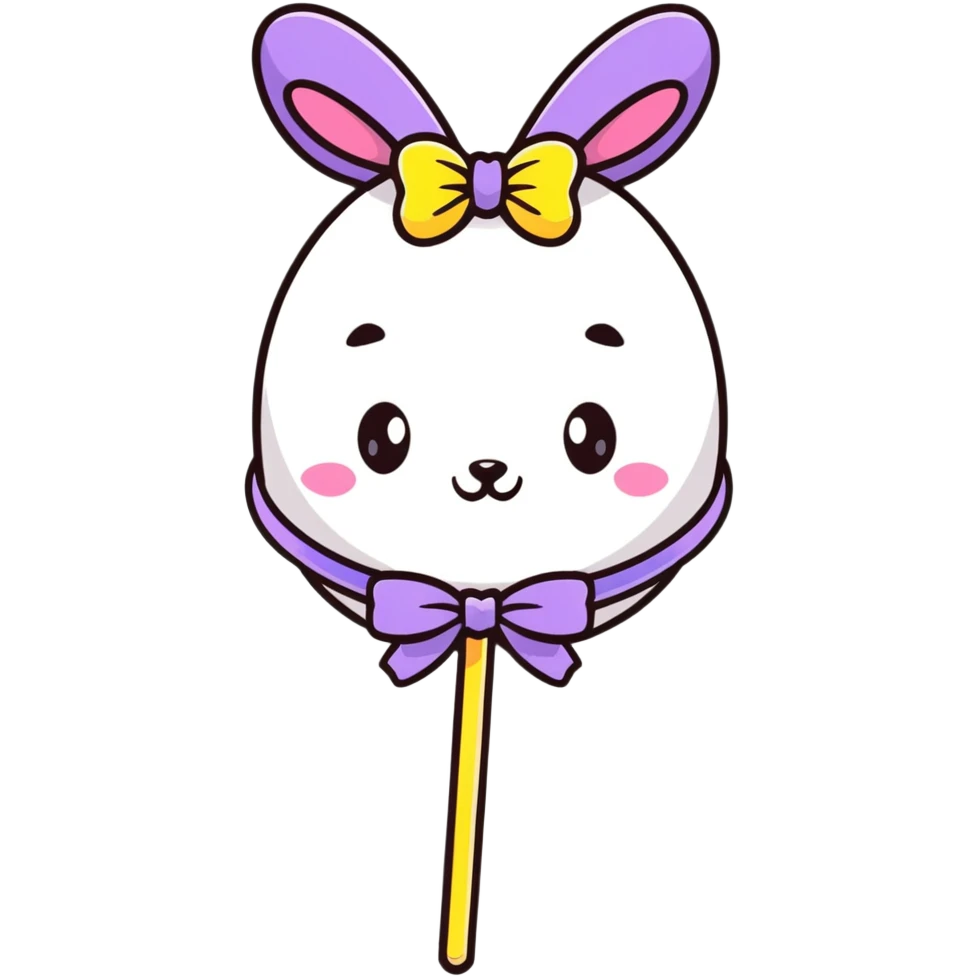 festive easter whip decorated with colorful bows and ribbons emoji