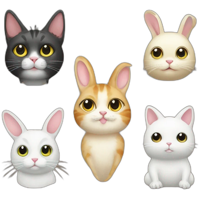 cat rabbit frog chicken emoji