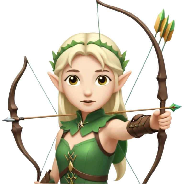Elf archers with curved bows and arrows emoji