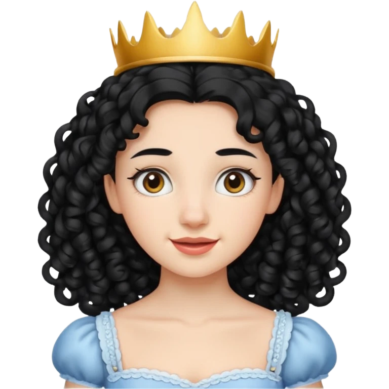 Princesa banca con el pelo rizado y el pelo negro con brackets emoji