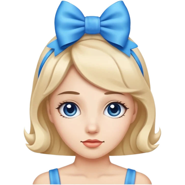 woman wearing a blue bow on her head emoji