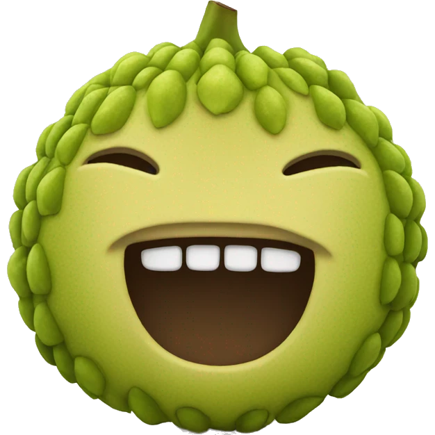 jackfruit with face emoji