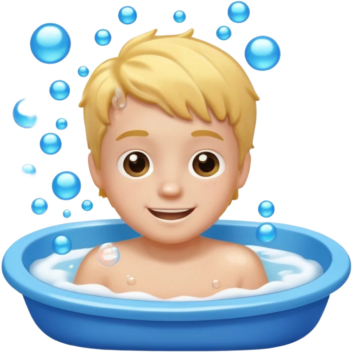 white kid taking bath emoji