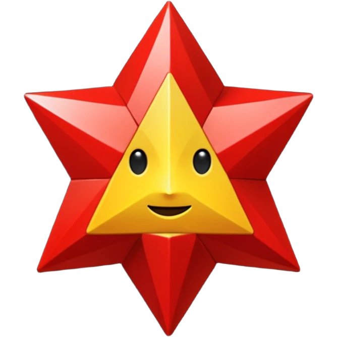 une étoile de david rouge dans un fond noir emoji
