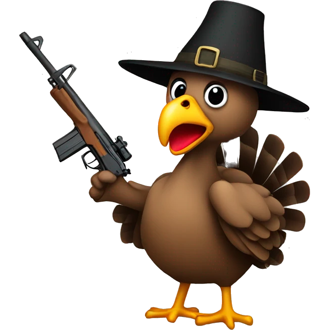 turkey holding rifle  emoji