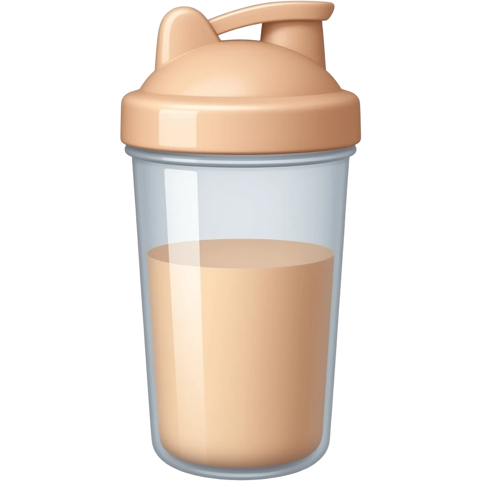 An opaque, peach-colored protein shake shaker emoji