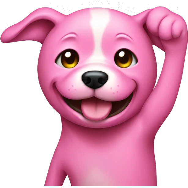 pink dog dabbing emoji