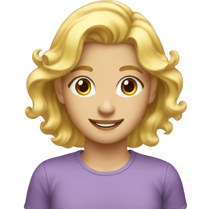 blonde hair smile sweat emoji