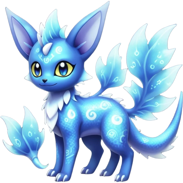 Nebulae Noibat-Vaporeon-Meowstic-Umbreon-Fakémon-hybrid-creature (full body)  emoji