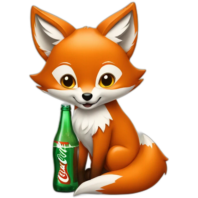 fox with a bottle of coca cola emoji