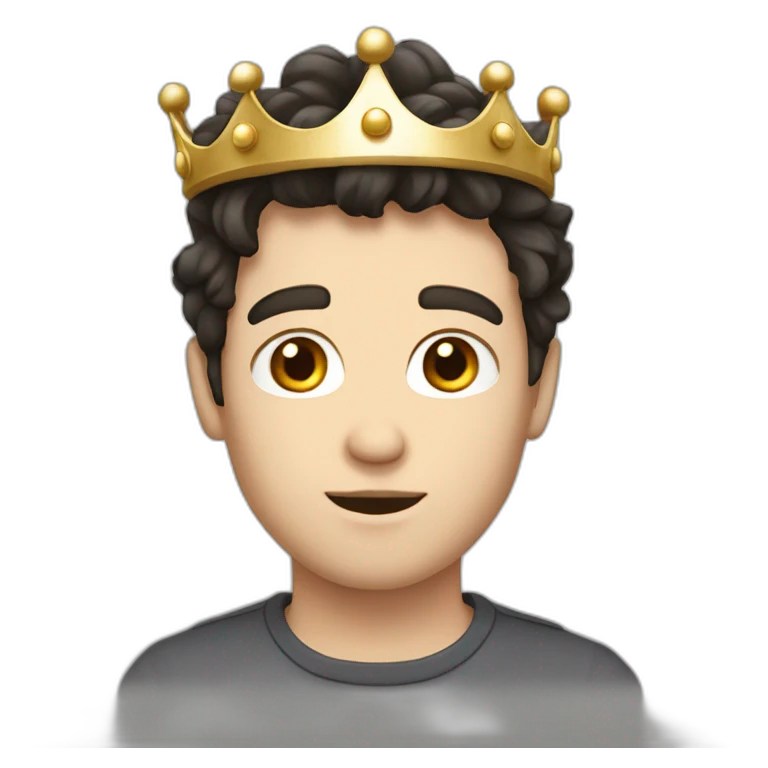 wawy dark hair white boy with a crown emoji