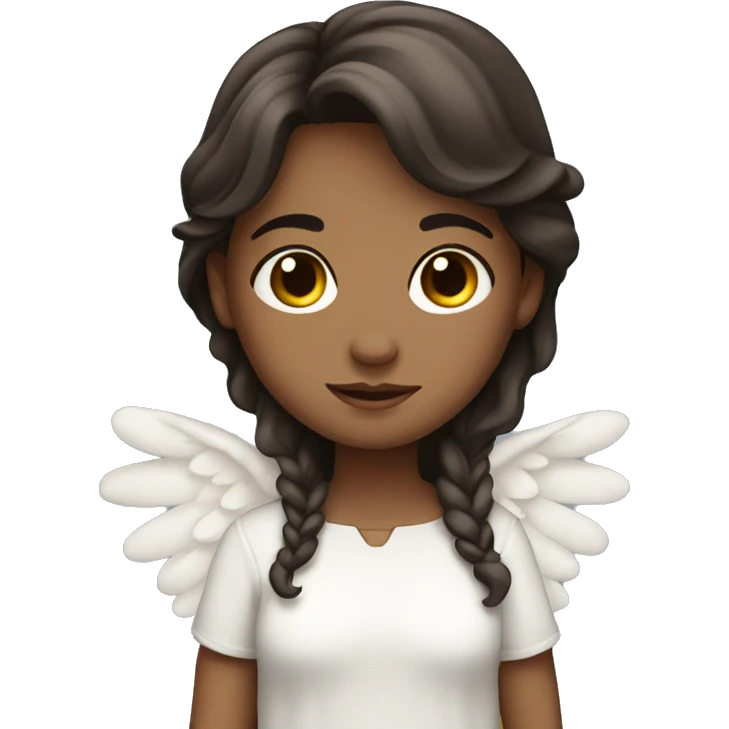 A cute Girl angel with dark brown hair  emoji