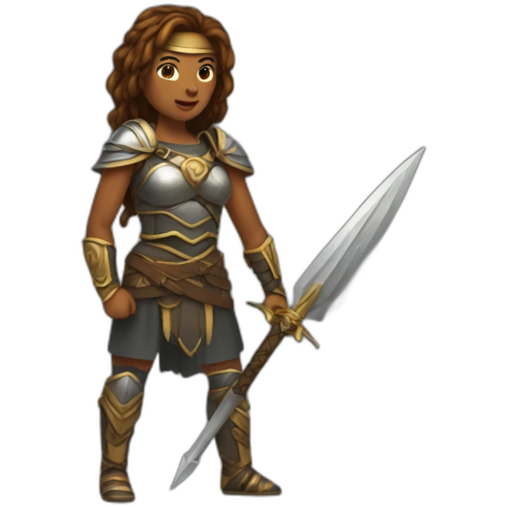 female warrior with a sord emoji