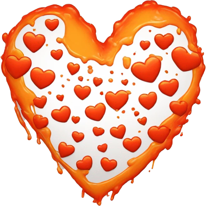 splattered paint heart glowing red-orange warmth emoji