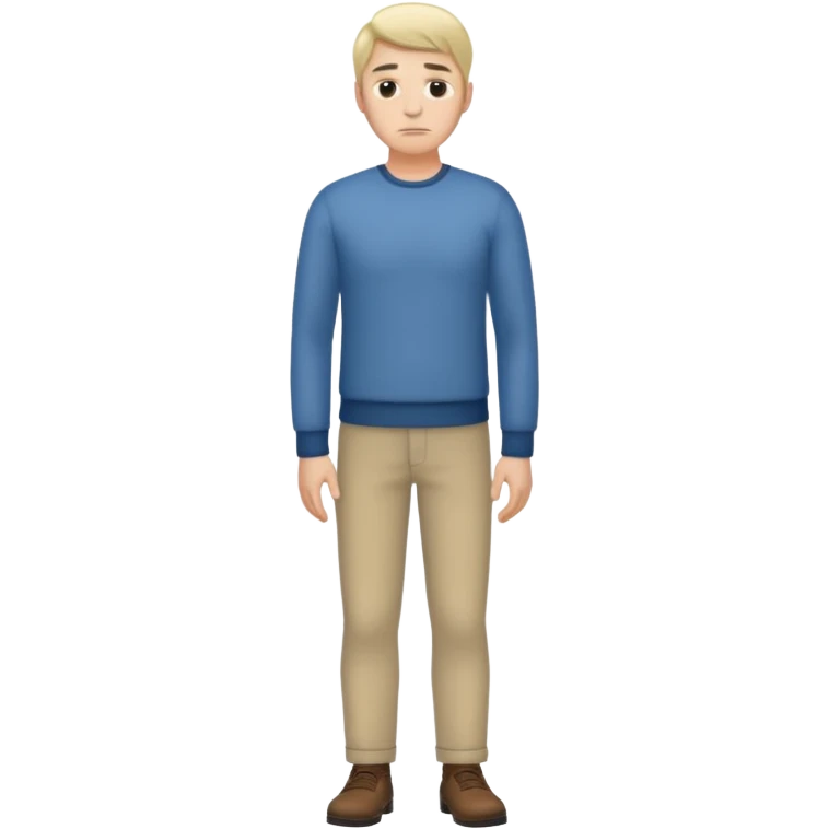 مرد ایستاده کامل در حال فکر کردن emoji